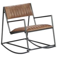 vidaXL Supama kėdė, šviesiai rudos spalvos, tikra oda