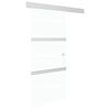 vidaXL Stumdomos durys, sidabrinės, 90x212cm, aliuminis ir ESG stiklas