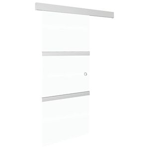 vidaXL Stumdomos durys, sidabrinės, 90x212cm, aliuminis ir ESG stiklas