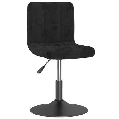 vidaXL Pasukamos valgomojo kėdės, 6vnt., juodos spalvos, aksomas