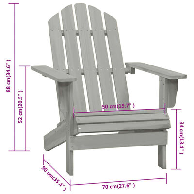 vidaXL Sodo kėdė, pilka, mediena