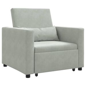 vidaXL I&scaron;traukiamas sofa-lova vienvietis &Scaron;viesiai pilka Aksomas