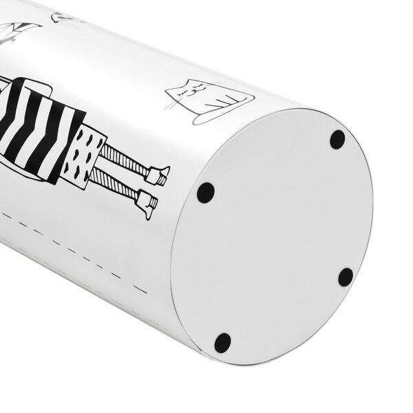 vidaXL Stovas skėčiams, moterų pav., plieninis, baltas