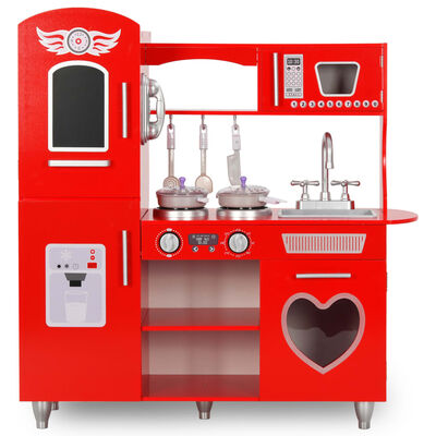 vidaXL Vaikiška virtuvėlė, raudonos spalvos, 84x31x89cm