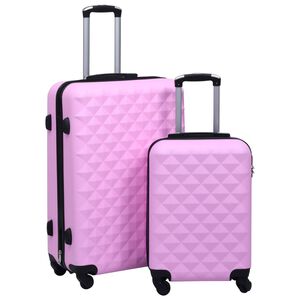 vidaXL Lagaminų rinkinys, 2vnt., rožinės spalvos, ABS, kieto korpuso