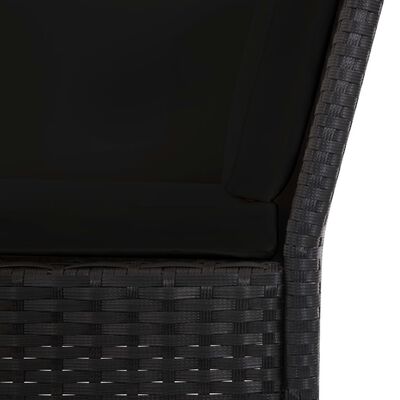 vidaXL Poilsio komplektas su pagalvėmis, 6 dalių, juodas, ratanas