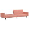vidaXL Dvivietė sofa-lova, rožinės spalvos, aksomas