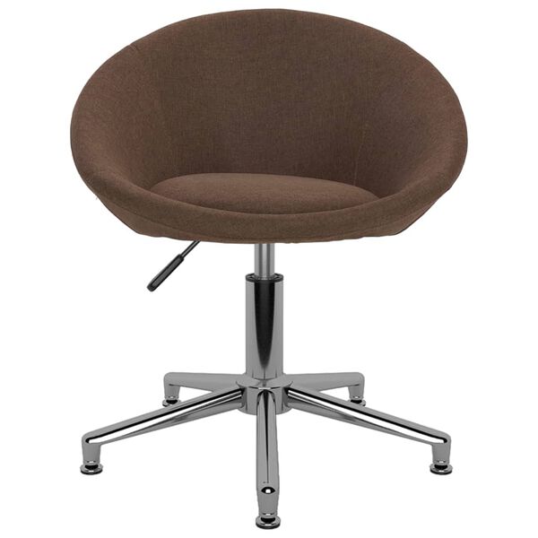 vidaXL Pasukamos valgomojo kėdės, 6vnt., rudos spalvos, audinys