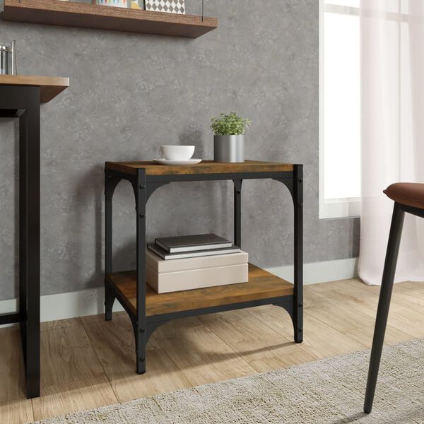 vidaXL TV spintelė, dūminio ąžuolo, 40x33x41cm, mediena ir plienas