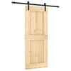 vidaXL Slankios durys Natūrali ir juoda 85 x 210 cm