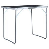 vidaXL Stovyklavimo stalas su metaliniu rėmu, pilkas, 80x60cm