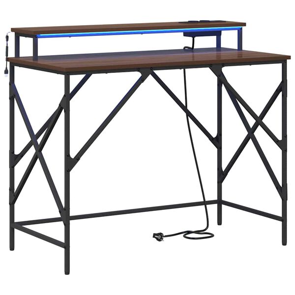 vidaXL Stalas Rudas ąžuolas 100 x 50 x 86,5 cm Apdirbta mediena