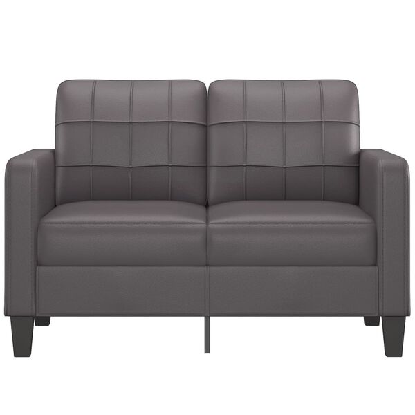 vidaXL Dvivietė sofa, pilkos spalvos, 120cm, dirbtinė oda
