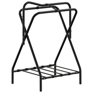vidaXL Stovas balnui, juodas, geležis, sulankstomas, pastatomas