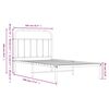 vidaXL Metalinis lovos rėmas su galvūgaliu, baltos spalvos, 100x190cm