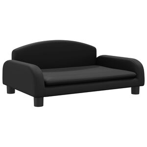vidaXL Vaiki&scaron;ka sofa, juodos spalvos, 70x45x30cm, dirbtinė oda