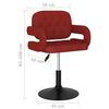 vidaXL Pasukamos valgomojo kėdės, 4vnt., raudonojo vyno, audinys
