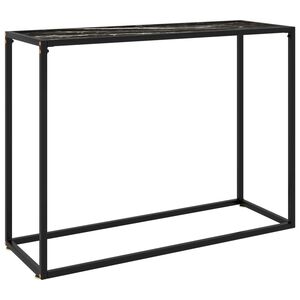 vidaXL Konsolinis staliukas, juodas, 100x35x75cm, grūdintas stiklas