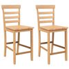 vidaXL Baro kėdės, 2 vnt., natūralios medienos masyvas, guma