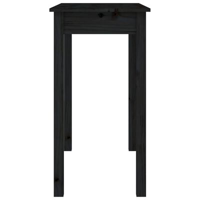 vidaXL Konsolinis staliukas, juodas, 80x40x75cm, pušies masyvas
