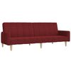 vidaXL Dvivietė sofa-lova su pakoja, vyno raudonos spalvos, audinys
