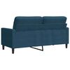 vidaXL Dvivietė sofa, mėlynos spalvos, 140cm, aksomas
