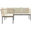 vidaXL Sodo sofa su pagalvėlėmis, juoda, plienas/tekstilenas