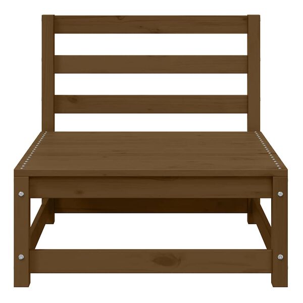 vidaXL Vidurinė sodo sofos dalis, medaus ruda, pušies medienos masyvas