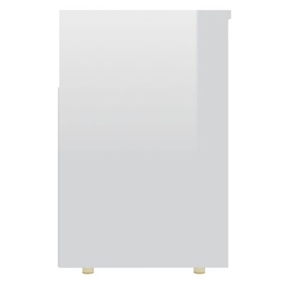 vidaXL Batų suoliukas, baltos spalvos, 105x30x45cm, MDP, blizgus