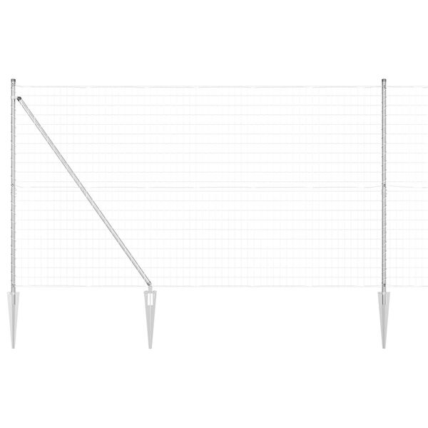 vidaXL Tvora su stulpais Sidabro 1,5 x 10 m Plienas