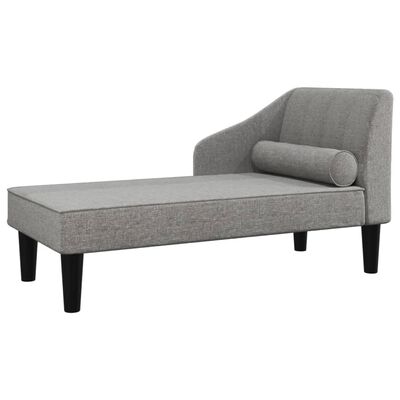vidaXL Poilsio sofa su ilga pagalve, šviesiai pilkos spalvos, audinys