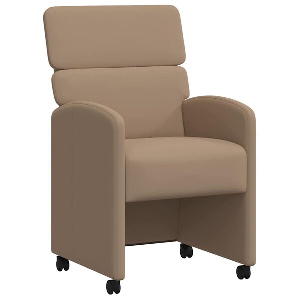 vidaXL Valgomojo Kėdės su Ratukais 2 pcs Kapučino 58 x 65 x 98 cm