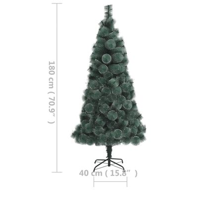 vidaXL Dirbtinė apšviesta Kalėdų eglutė su stovu, žalia, 180cm, PET