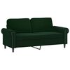 vidaXL Dvivietė sofa su pagalvėmis, tamsiai žalia, 140cm, aksomas