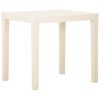 vidaXL Sodo stalas, baltos spalvos, 79x65x72cm, plastikas