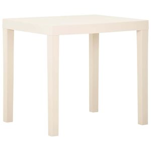 vidaXL Sodo stalas, baltos spalvos, 79x65x72cm, plastikas