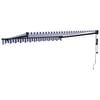 vidaXL Automatinė i&scaron;traukiama markizė, mėlyna/balta, 3x2,5m