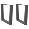 vidaXL Kavos staliuko kojelės, V formos, 2 vnt., antracito spalvos, 50x(42-43,3) cm, plienas