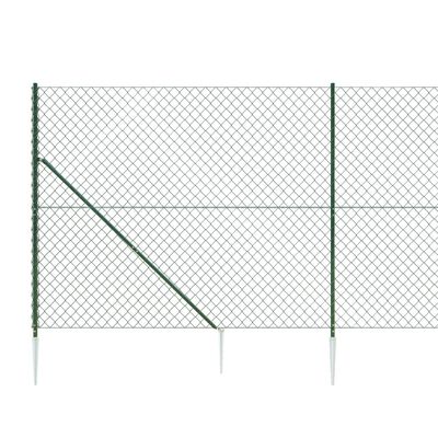 vidaXL Tinklinė tvora su smaigais, žalios spalvos, 1,4x25m