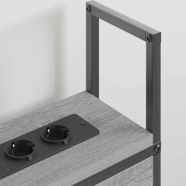 vidaXL Saugojimo Lovos Atlo&scaron;as su Įkrovimo Stotimi Pilka sonoma ąžuolo