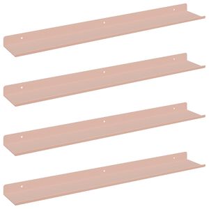 vidaXL Plūduriuojanti lentyna 4 pcs Rožinė 60 x 9 x 2,5 cm Plienas