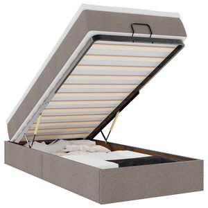 vidaXL Osmanų lovos rėmas su čiužiniu, taupe, 80x200cm, audinys