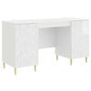 vidaXL Stalas Itin blizgi balta 142,5 x 50 x 75 cm Apdirbta mediena
