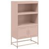 vidaXL Komoda, rožinės spalvos, 68,5x38,5x123,5cm, plienas