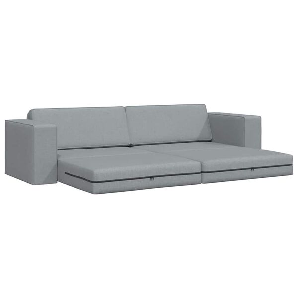 vidaXL Sofa lova Šviesiai pilka 245 x 78 x 77 cm audinys