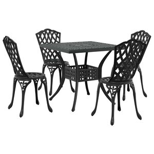 vidaXL Sodo stalo komplektas 5 pcs Juoda Liejamasis aliuminis