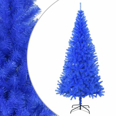 vidaXL Dirbtinė Kalėdų eglutė su stovu, mėlynos spalvos, 180cm, PVC