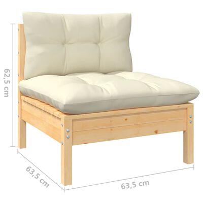 vidaXL Sodo komplektas su pagalvėlėmis, 6 dalių, pušies mediena