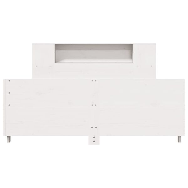 vidaXL Lovos rėmas be čiužinio, baltas, 120x190cm, pušies masyvas