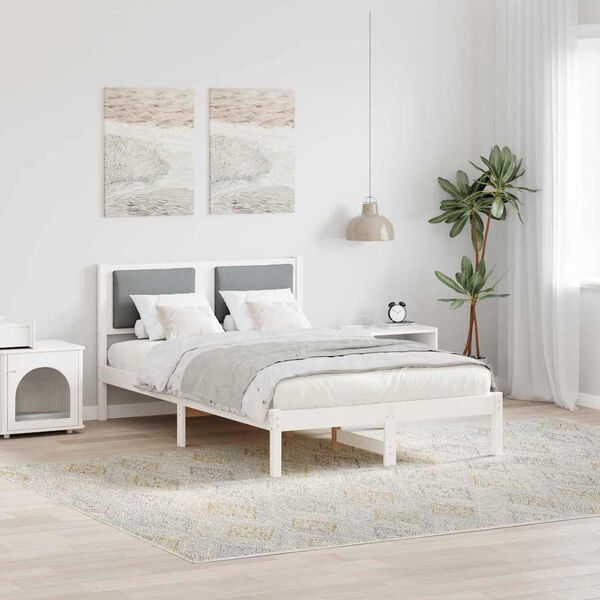 vidaXL Lovos rėmas Šviesiai pilka 120 x 200 cm Kietos pušies mediena